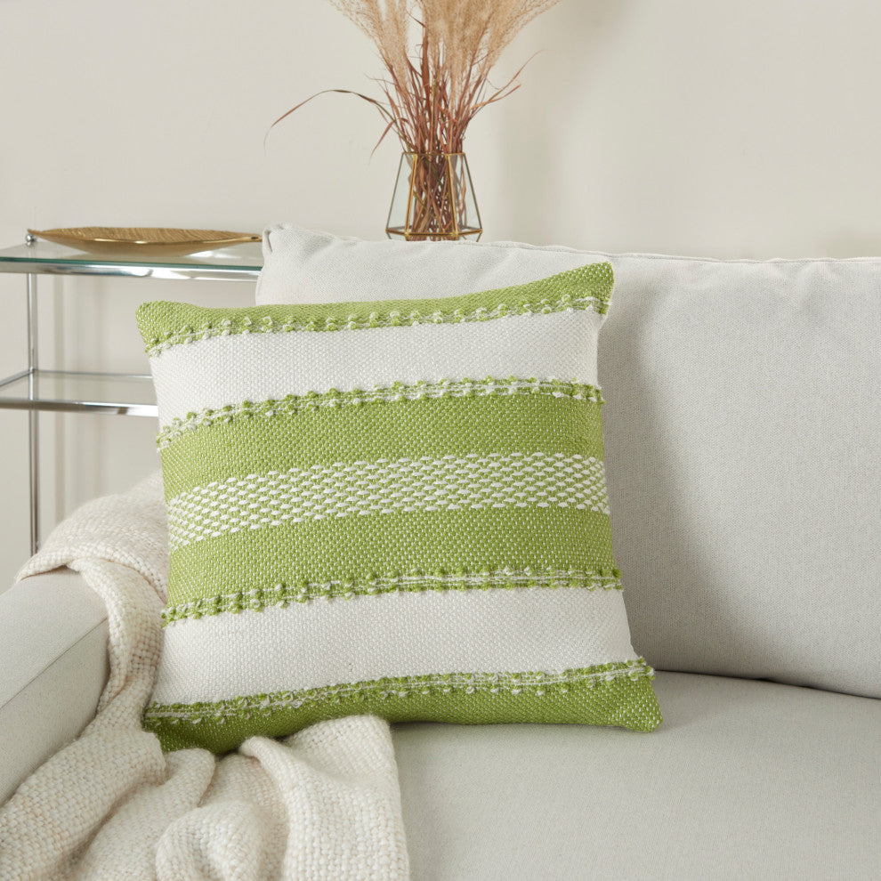 Mina Victory VJ088 Throw Pillow, Green, 18" x 18"