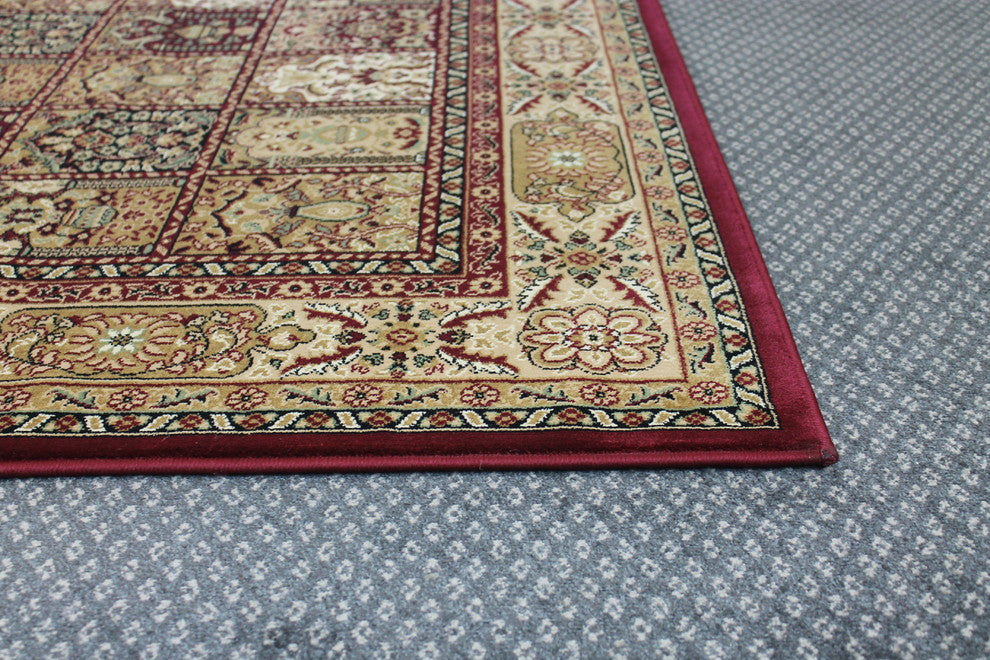 7'x10' Modern Burgundy Traditional Living Room Area Rug