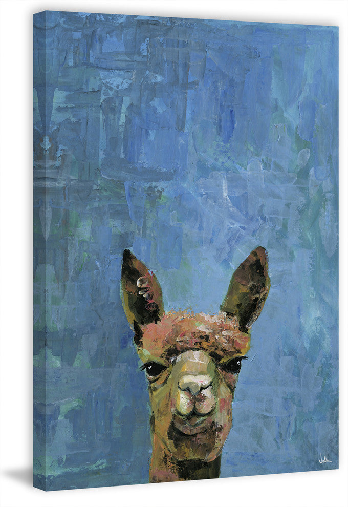 "What up Llama" Painting Print on Wrapped Canvas, 8"x12"