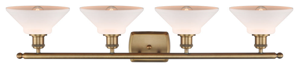 Orwell 3-Light Bath Vanity-Light, Brushed Brass, Matte White