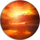 Yellow Sunset Above Clouds, Beach Disc Metal Wall Art, 11"