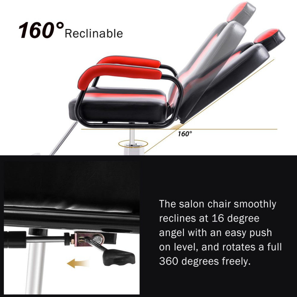 Deluxe Reclining Barber Chair With Heavy-Duty Pump