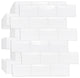 Pure White Glossy Subway Metro Classic Brick 3D Tile Sticker, 12"x6", Set of 20