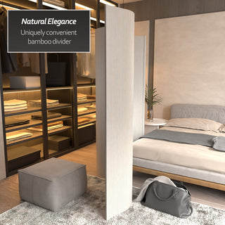 6' Tall Bamboo Wave Screen, White