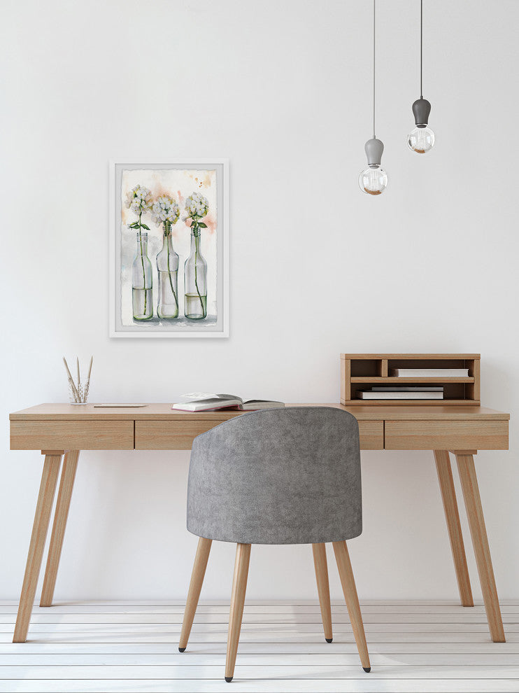 "Bottled Blooms" Framed Painting Print, 8"x12"