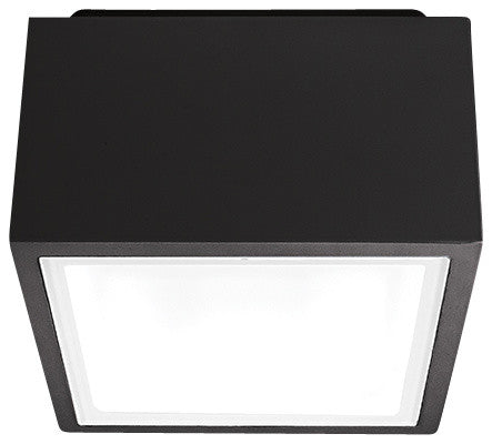 Modern Forms Bloc LED Flush Mount Outdoor Ceiling Lighting, Black