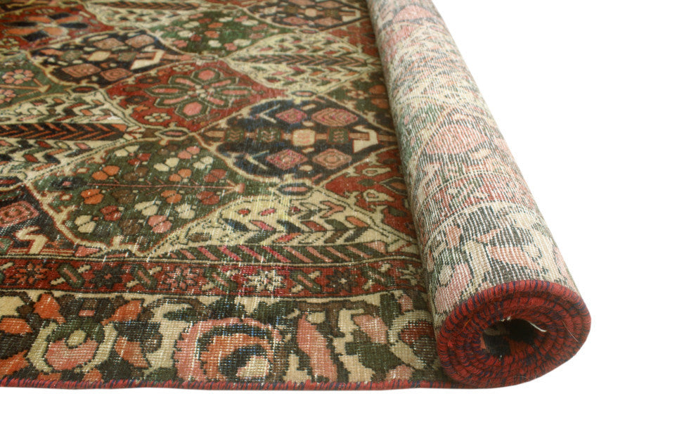 Vintage Distressed Makayla Ivory/Rust Runner, 4'7x10'0
