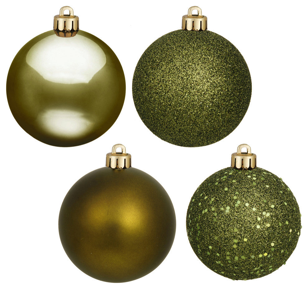 Vickerman 6" Olive 4 Finish Ball Assorted Drilled 4-Pack, N591514Da