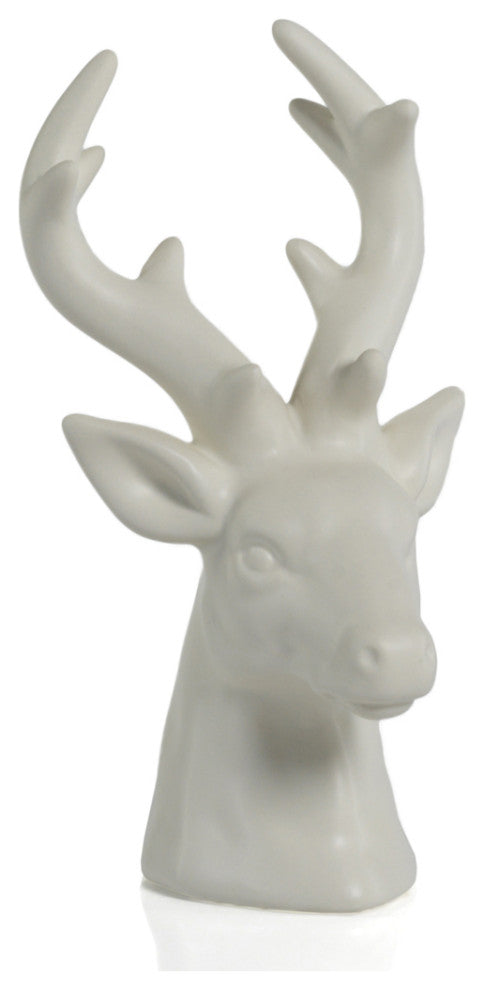 Rocky Mountain 6" Ceramic Stag Head Figurine Statues, Set of 4
