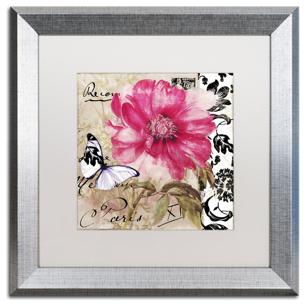Color Bakery 'Le Pink' Art, Silver Frame, White Matte, 16"x16"