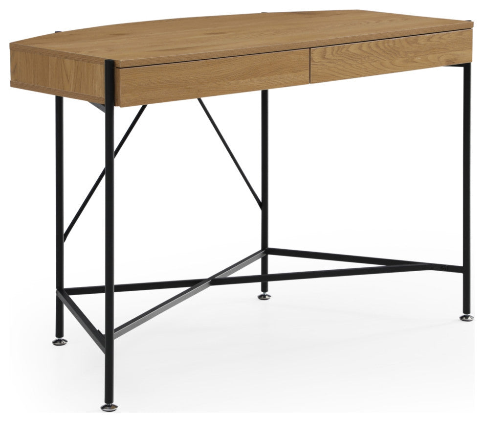 Loft Lyfe Laniya Desk, 2 Storage Drawers, Natural/Black