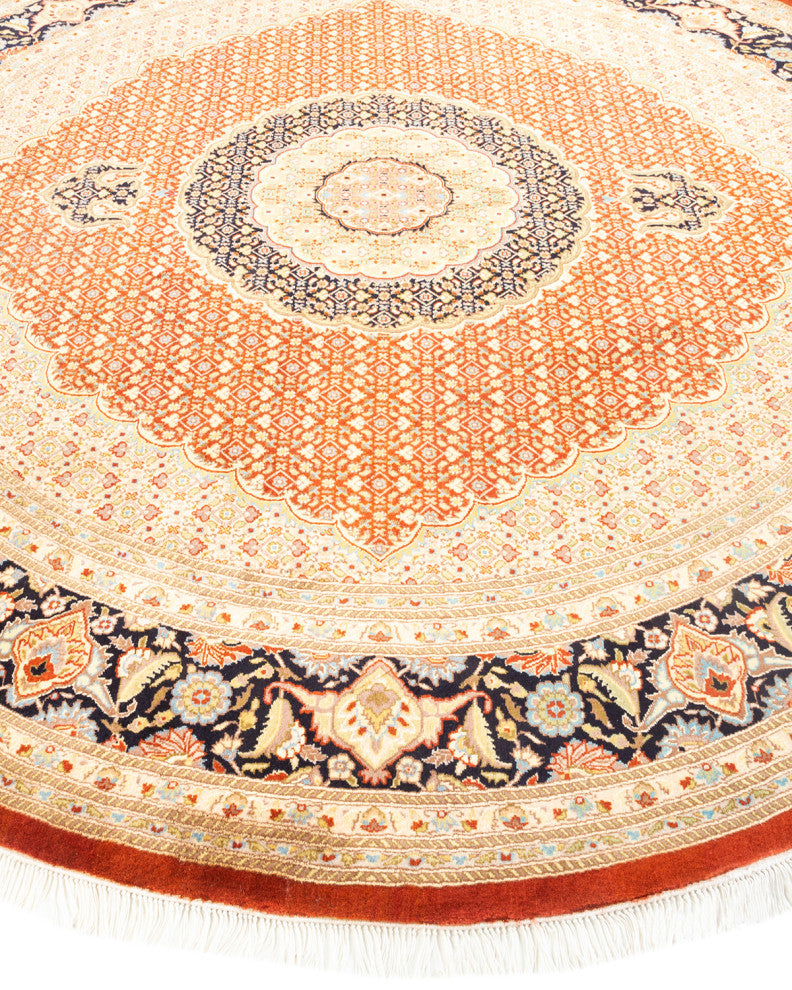 Mogul, One-of-a-Kind Hand-Knotted Area Rug Orange, 8'1"x8'1"