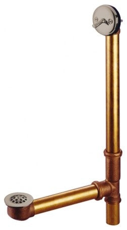 Kingston Brass 20" Trip Lever Waste and Overflow With Grid, Brushed Nickel
