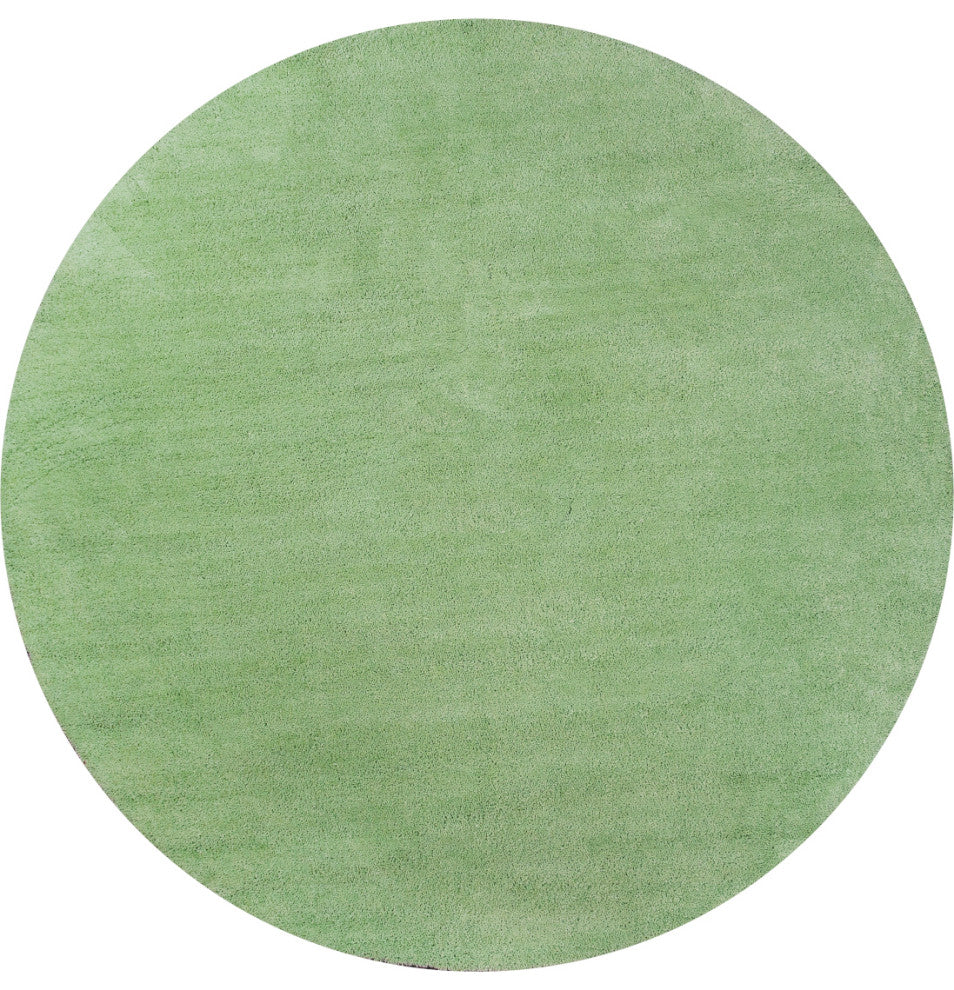 KAS Bliss 1578 Spearmint Green Shag Area Rug, 6' Round