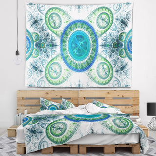 Blue Psychedelic Relaxing Art Abstract Wall Tapestry, 92"x78"