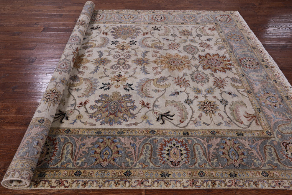 8' 1" X 9' 9" Persian Tabriz Hand Knotted Wool Rug Q9027