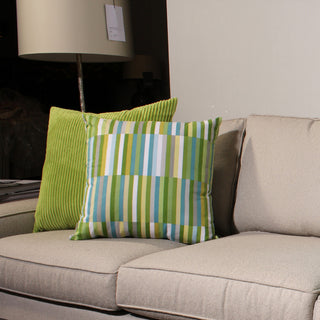 Pillow Decor - Waverly Side Step Throw Pillow, Green, Marine, 16" X 24"