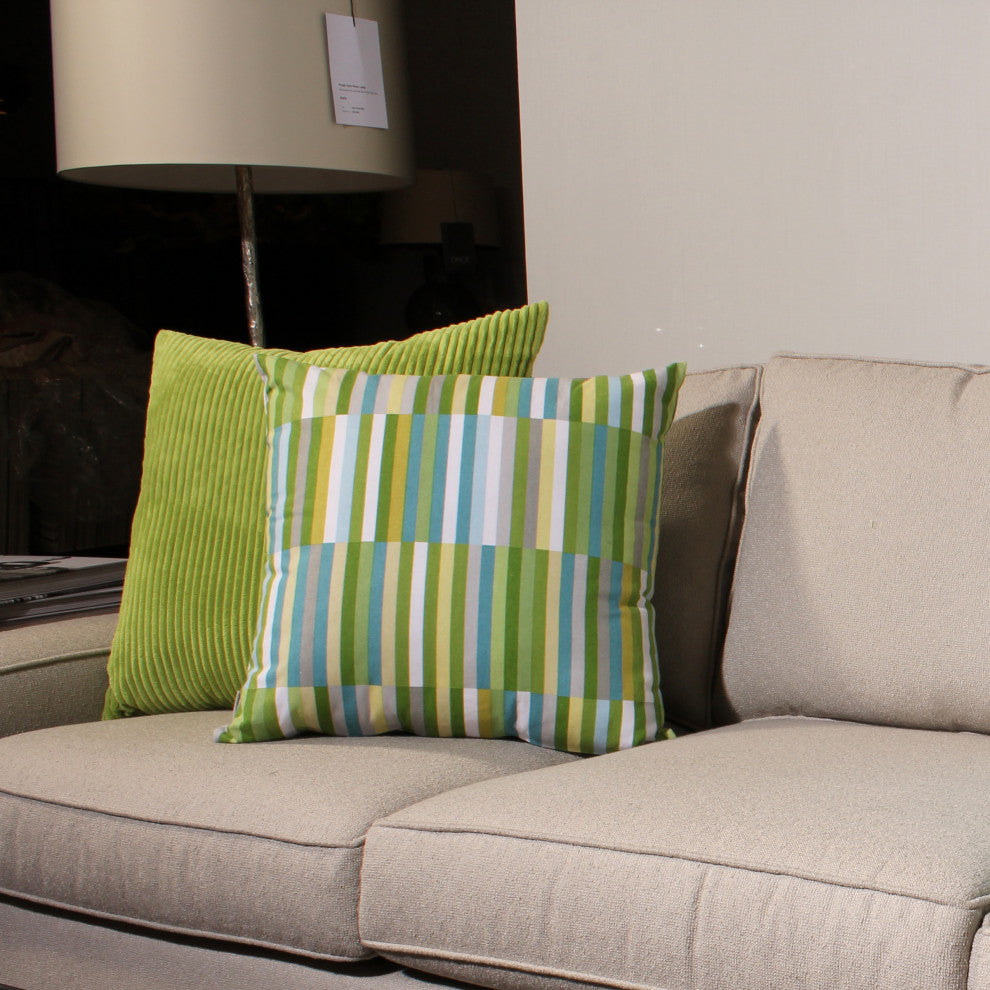 Pillow Decor - Waverly Side Step Throw Pillow, Green, Marine, 16" X 24"
