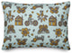 Kids Whimsical Folk Pattern in Blue Throw Pillow