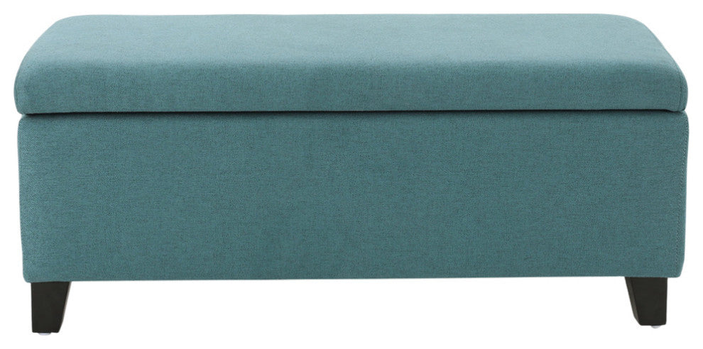 GDF Studio Breanna Contemporary Storage Ottoman, Dark Teal Fabric