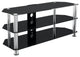 AVF Steel Glass TV Stand with Cable Management for up to 55" TVs in Black/Chrome