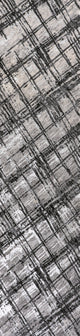 Slant Modern Abstract Black/Gray 2 ft. x 8 ft. Runner Rug
