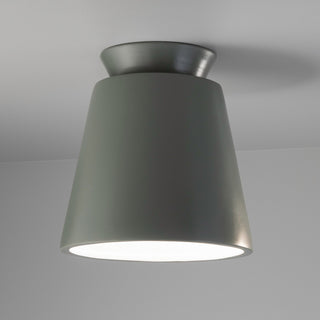 Radiance Trapezoid Ceramic Flush-Mount, Pewter Green, Dedicated Led