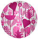 Flower Forest Spring Chenille Rug, Orchid, 5'' Round