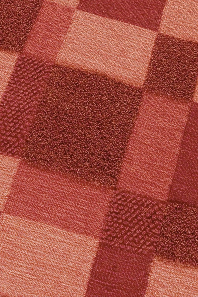 Hand Woven Red Wool Area Rug, Red, 4''6"x6''6"