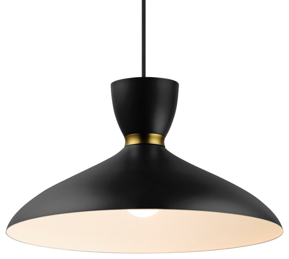 Maxim 11304 Carillon 16"W Pendant - Black / Satin Brass