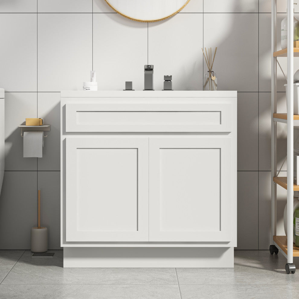 Vanity Art Vanity Base Cabinet, No Top, 39", White