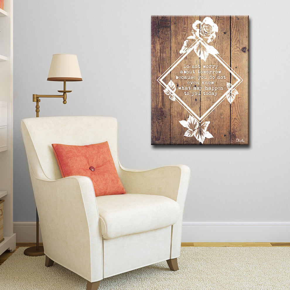 Ready2HangArt Wrapped Canvas Inspirational Wall Art, Don't Worry, 40"x30"