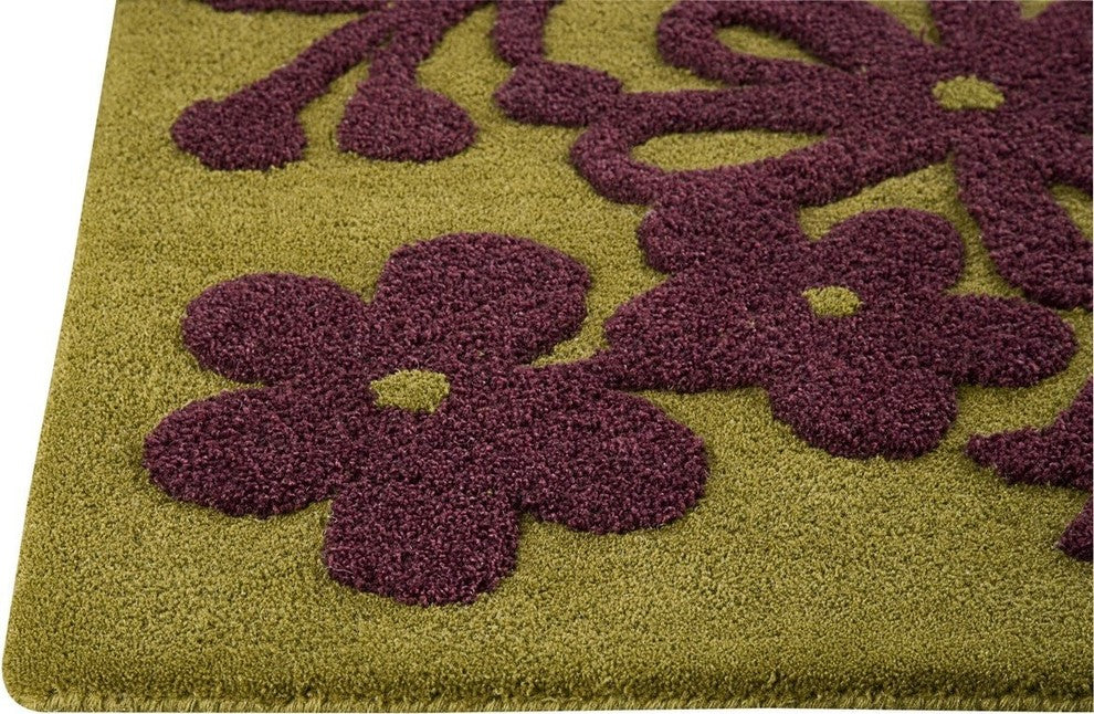 Hand Tufted Green Wool Area Rug