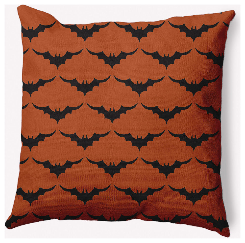 20" x 20" Bat Colony Indoor/Outdoor Polyester Throw Pillow, Sienna