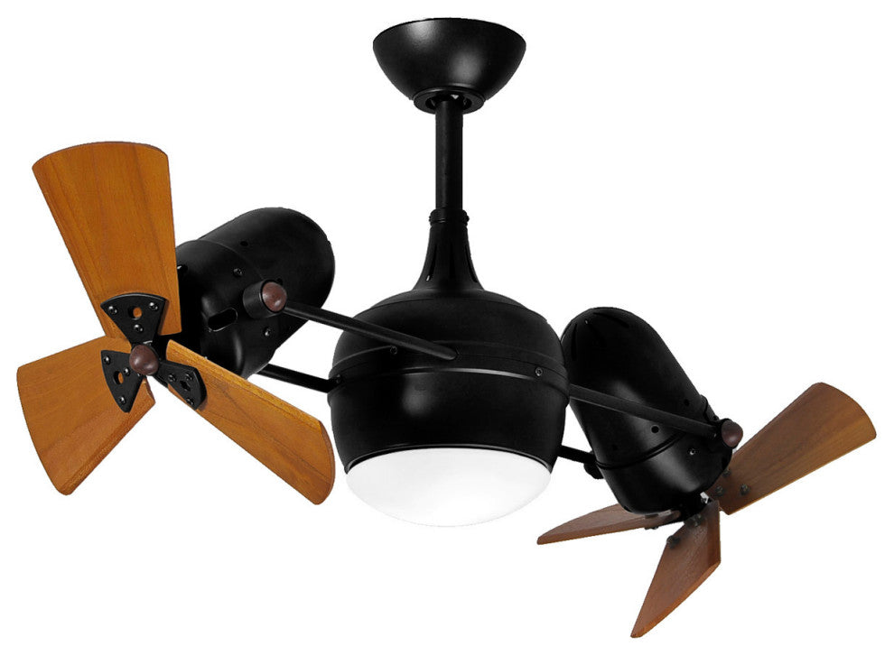 Matthews Fan Dagny LK Ceiling Fan, Lighting Kit, Matte Black, Mahogany Blades