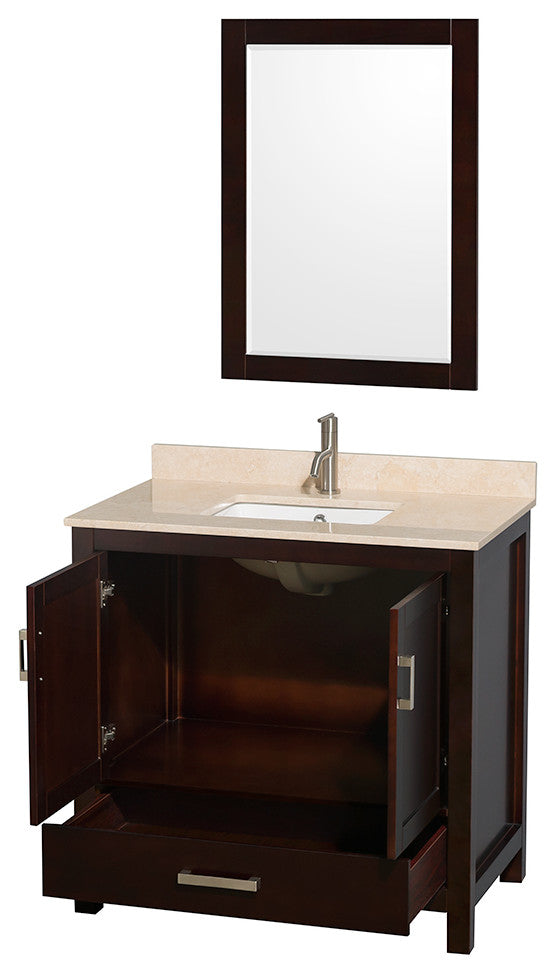 Wyndham WCS141436SESIVUNSM24 Espresso 36 Inch Single Bathroom Vanity
