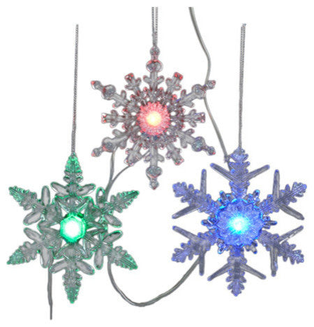 20 Battery Operated Musical Multicolored Twinkle LED Snowflake Christmas Lights