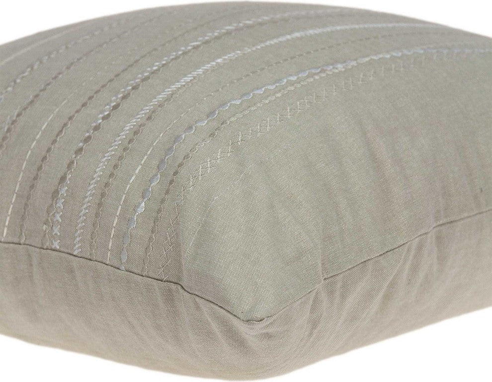 20" X 7" X 20"  Charming Transitional Beige Pillow Cover With Poly Insert