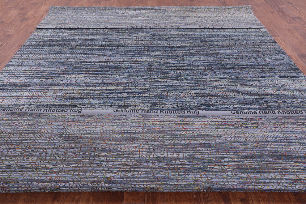 9' 11" X 13' 6" Hand Knotted Persian Gabbeh Wool and Silk Rug Q8600