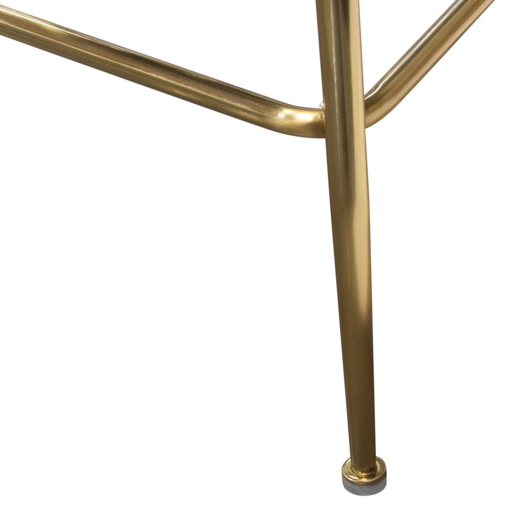 Lilly 2 Counter Height Chairs With Gold Metal Legs, Gray Velvet