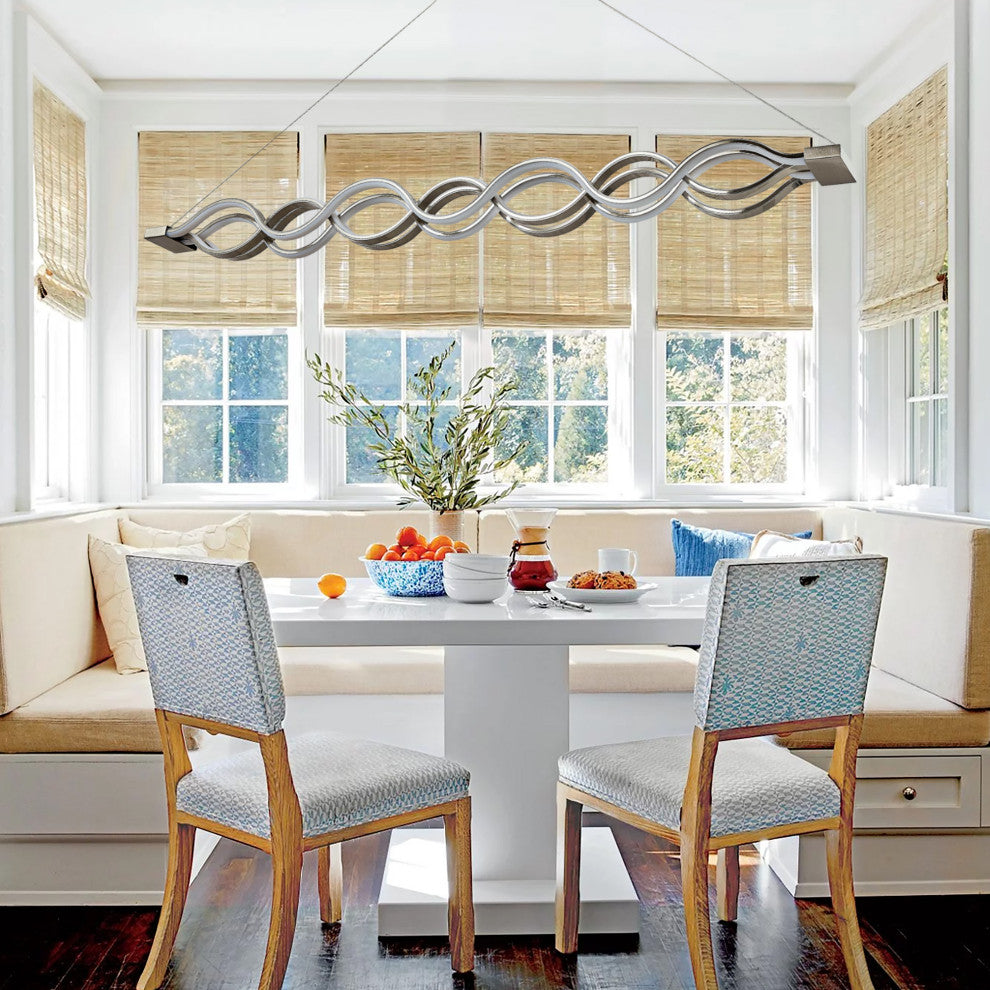 M1277 - 4 Light LED Array Pendant, wave design