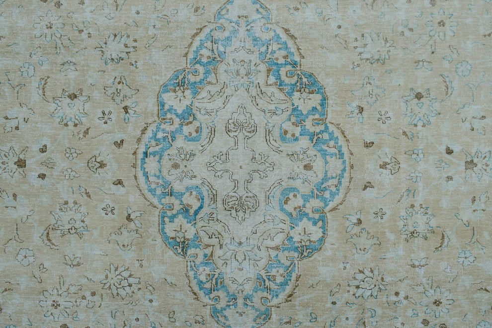 Fine Vintage Distressed Caylee Beige Rug 9'10"x11'5"