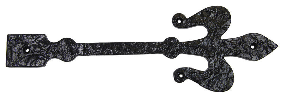 Antique Hinge Fronts Only Fleur de Leys, 16", Pair