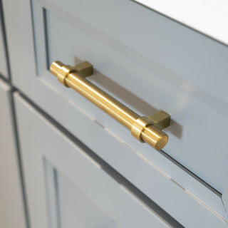 Satin Brass Gold Handle Pull 7-1/2" (192mm) Hole Centers, 9-1/8" Length