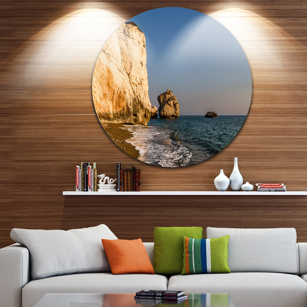 Petra Tou Romiou Or Aphrodite'S Rock, Seascape Round Wall Art, 23"