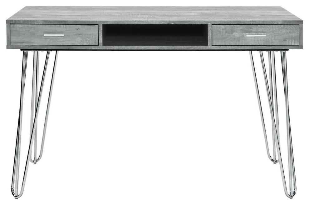 Kallen 47" Desk, Gray With Hairpin Legs
