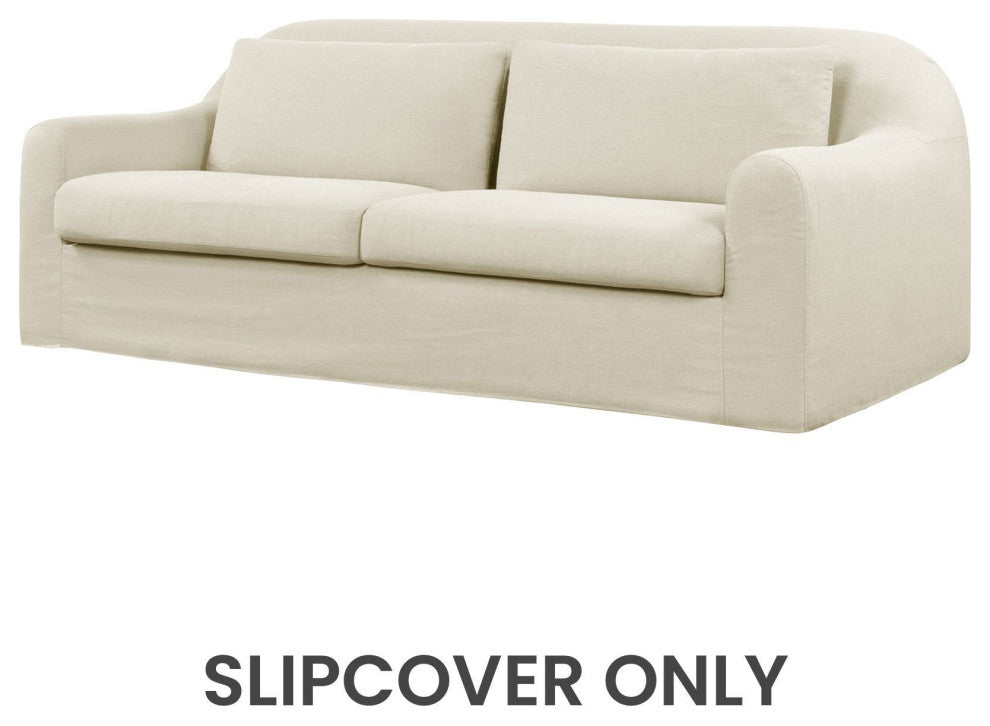 Las Vegas 86"W Upholstered Slipcover Only, Linen Ivory