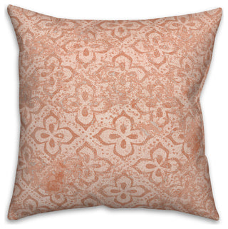 Peach Colored Pattern Distress Pillow 18x18 Spun Poly Pillow