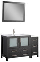 Vanity Art Vanity Set With Ceramic Top, 48", Espresso, Led Sensor-Switch Mirror