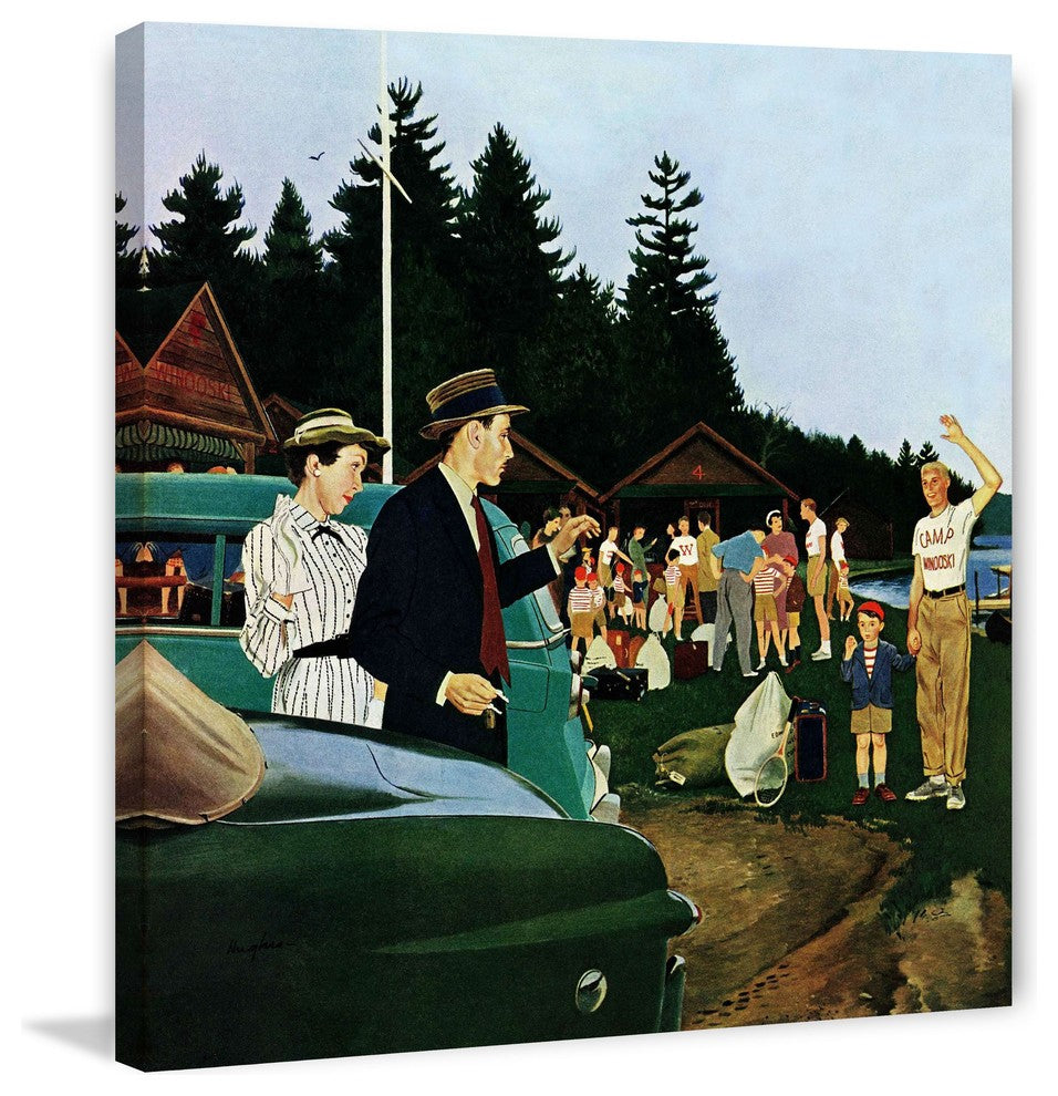 "First Day at Camp" Painting Print on Canvas by George Hughes